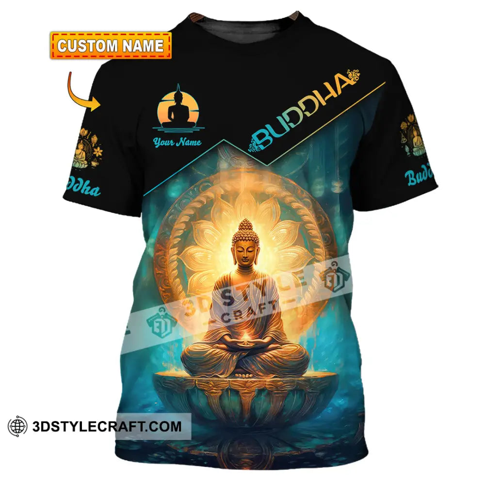 Unisex Shirt Custom Name Buddha Polo Long Sleeve Buddhist T-Shirt T-Shirt