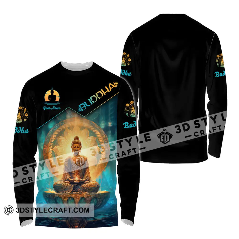 Unisex Shirt Custom Name Buddha Polo Long Sleeve Buddhist T-Shirt / S T-Shirt