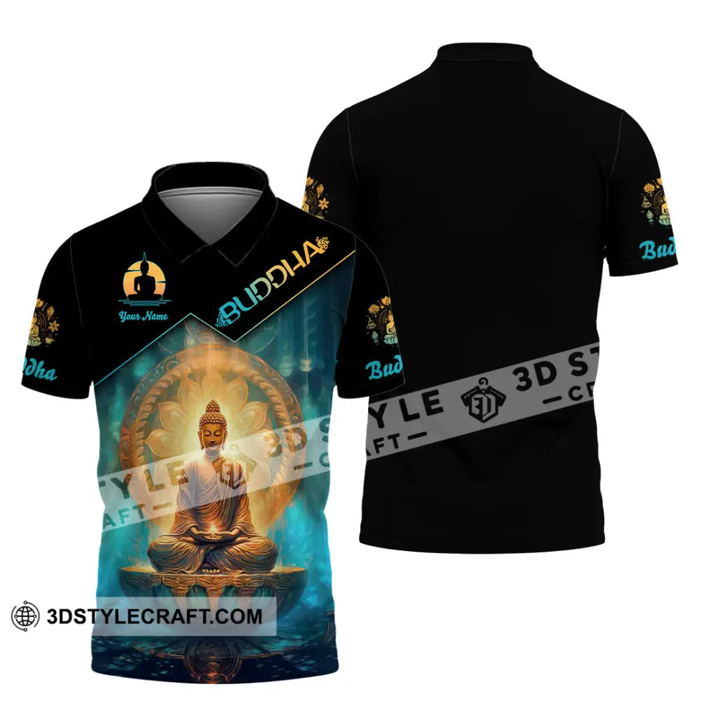 Unisex Shirt Custom Name Buddha Polo Long Sleeve Buddhist T-Shirt / S T-Shirt