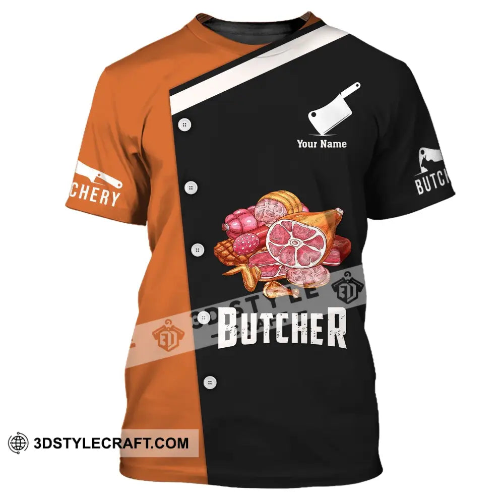 Unisex Shirt Custom Name Butcher Butchery Gift For Meat T-Shirt / S