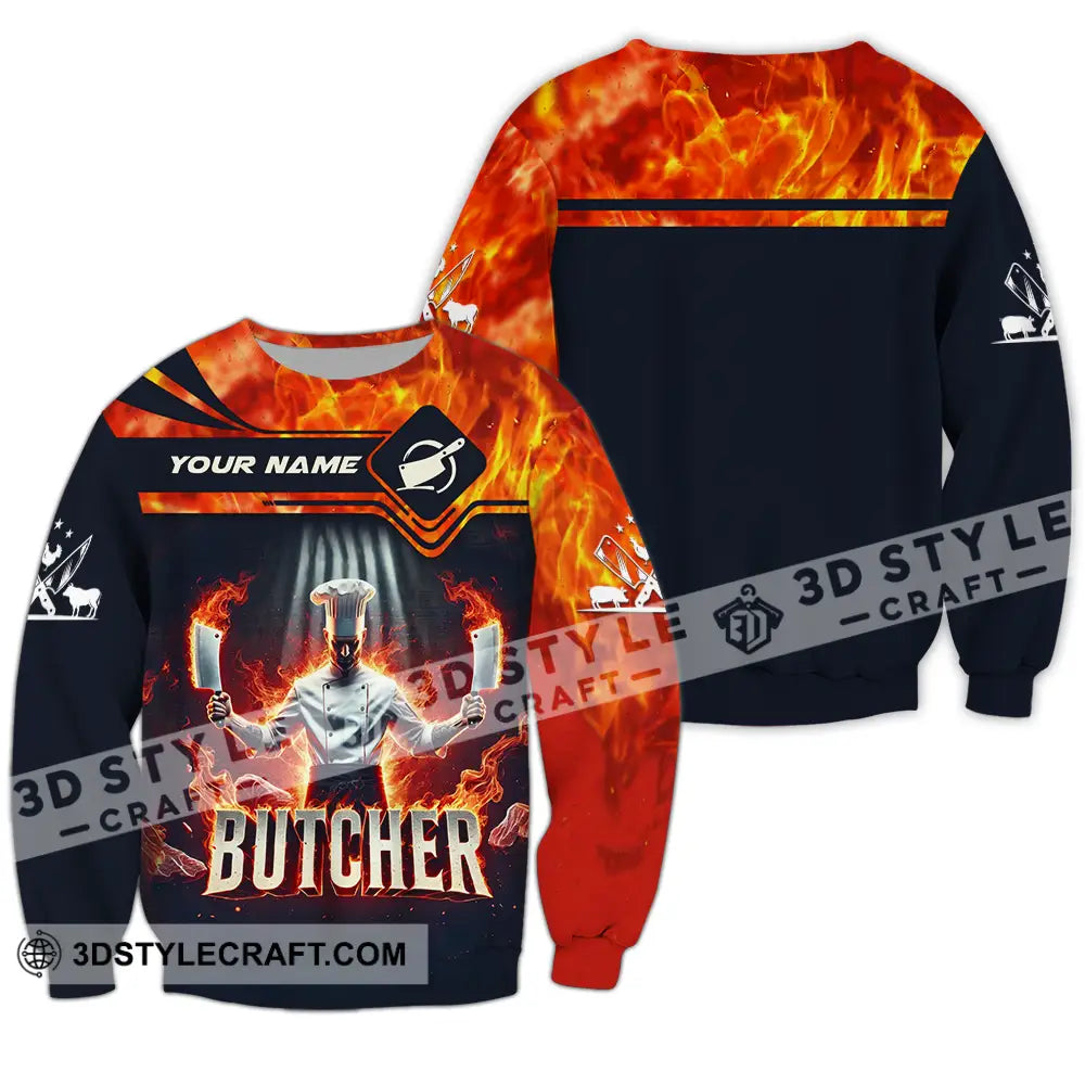 Unisex Shirt - Custom Name Butcher Long Sleeve / S T-Shirt