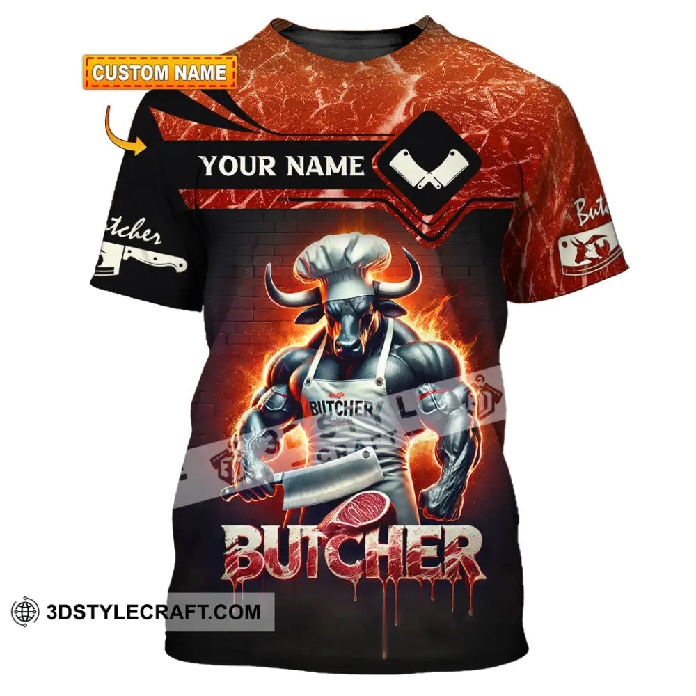 Unisex Shirt Custom Name Butcher T-Shirt Hoodie Long Sleeve Gift T-Shirt