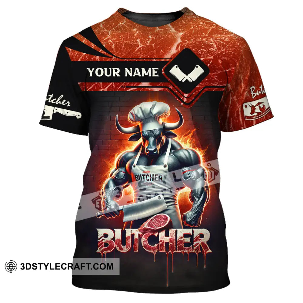 Unisex Shirt Custom Name Butcher T-Shirt Hoodie Long Sleeve Gift / S T-Shirt