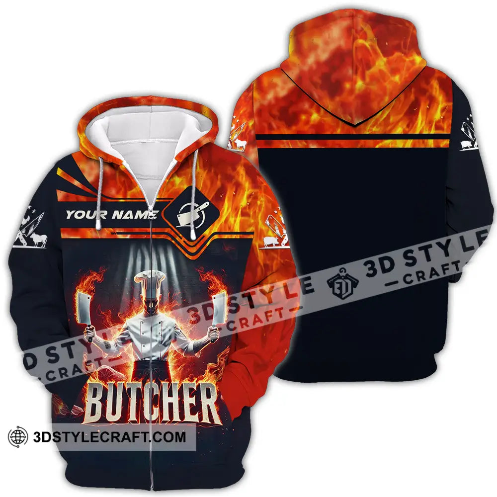 Unisex Shirt - Custom Name Butcher Zipper Hoodie / S T-Shirt