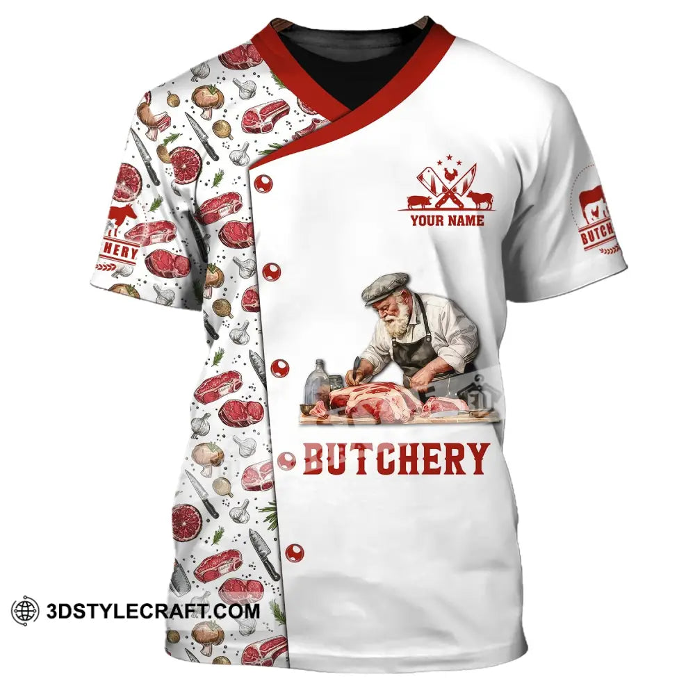 Unisex Shirt Custom Name Butchery Gift For Butcher Meat T-Shirt / S