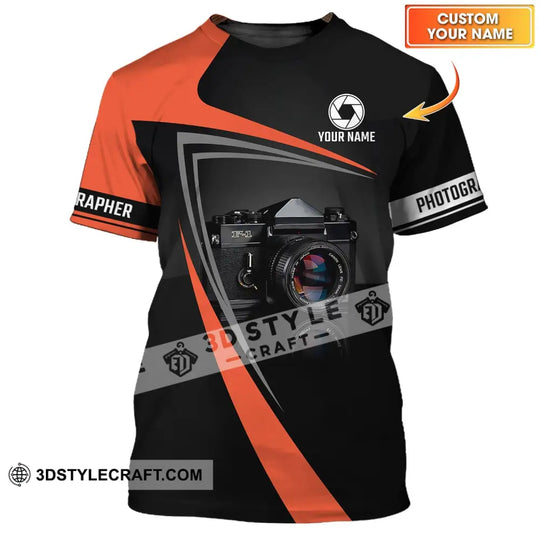 Unisex Shirt - Custom Name Shirt - Camera Photographer Shirt style option 1