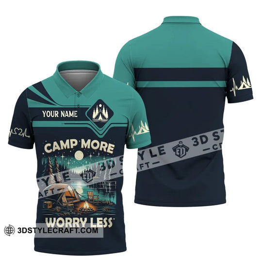 Unisex Shirt, Custom Name Camping Shirt, Camp More Worry Less, Camping Hoodie style option 4