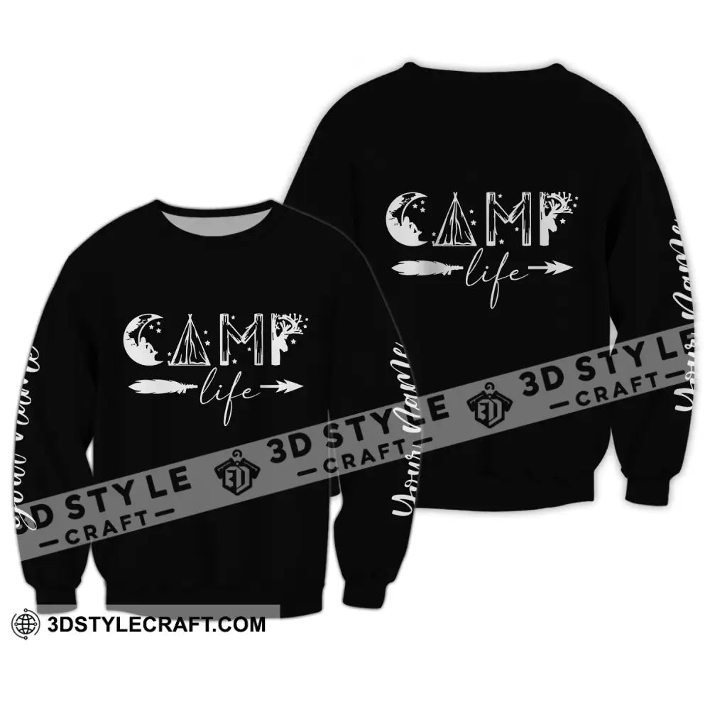 Unisex Shirt - Custom Name Camping Life Gift For Lover Long Sleeve / S T-Shirt