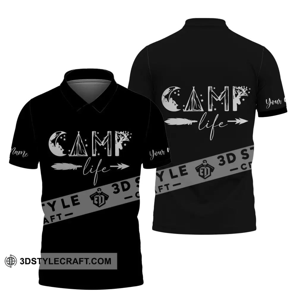 Unisex Shirt - Custom Name Camping Life Gift For Lover Polo / S T-Shirt