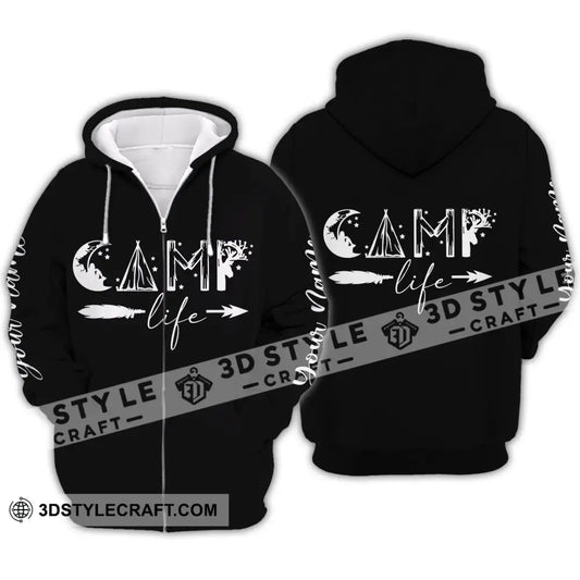 Unisex Shirt - Custom Name Camping Life Gift For Lover Zipper Hoodie / S T-Shirt