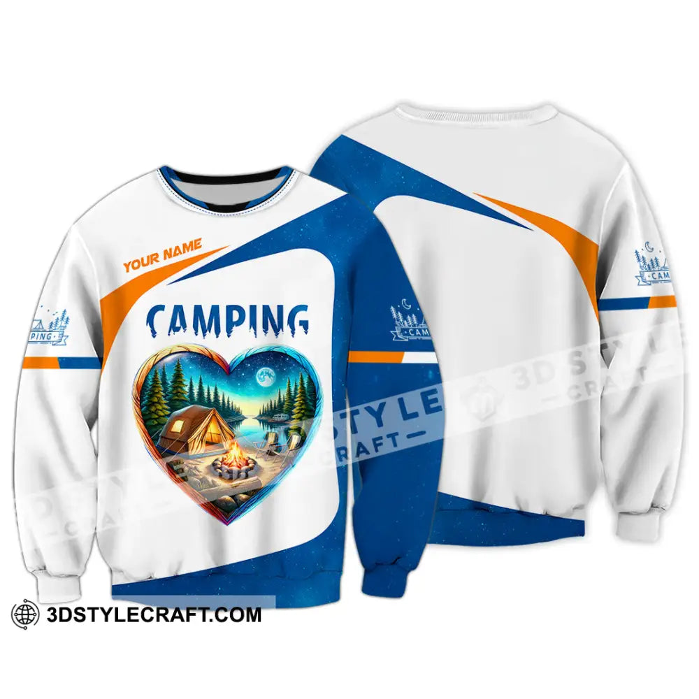 Unisex Shirt Custom Name Camping Polo Long Sleeve Love T-Shirt / S T-Shirt