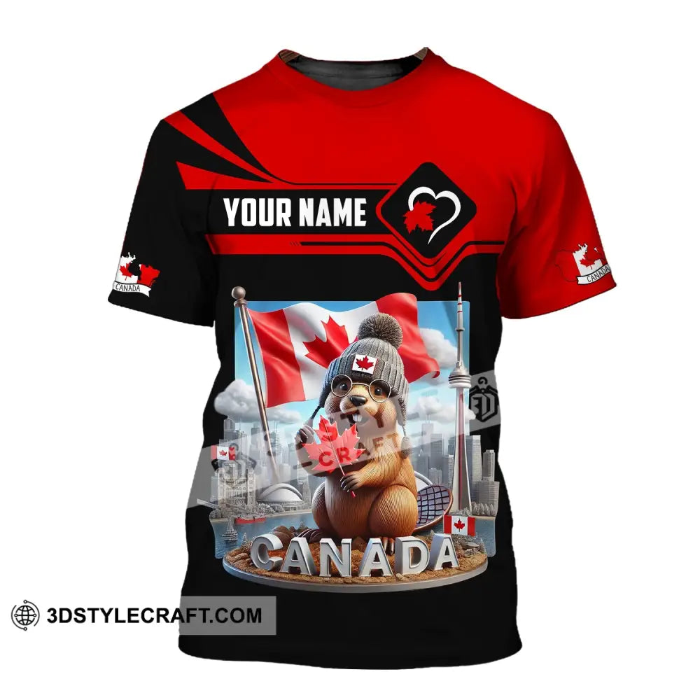 Unisex Shirt - Custom Name Canada Icons T-Shirt / S T-Shirt