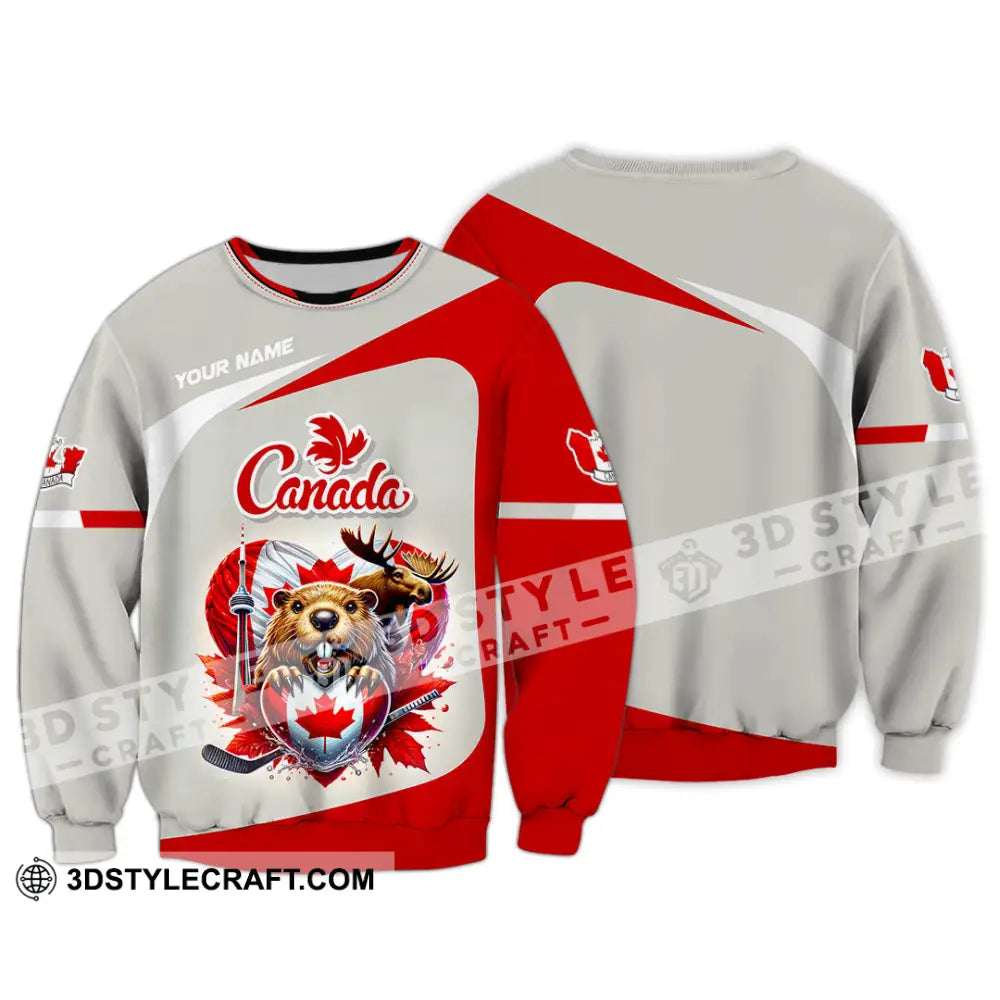 Unisex Shirt Custom Name Canada Lover Polo Long Sleeve Canadian Gift / S T-Shirt