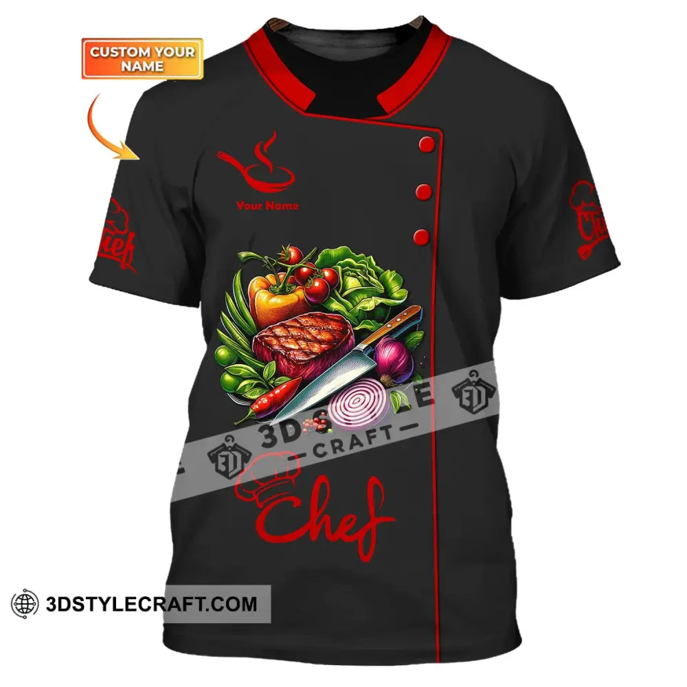 Unisex Shirt Custom Name Chef Apparel Gift For Cooking Lovers Chefs T-Shirt