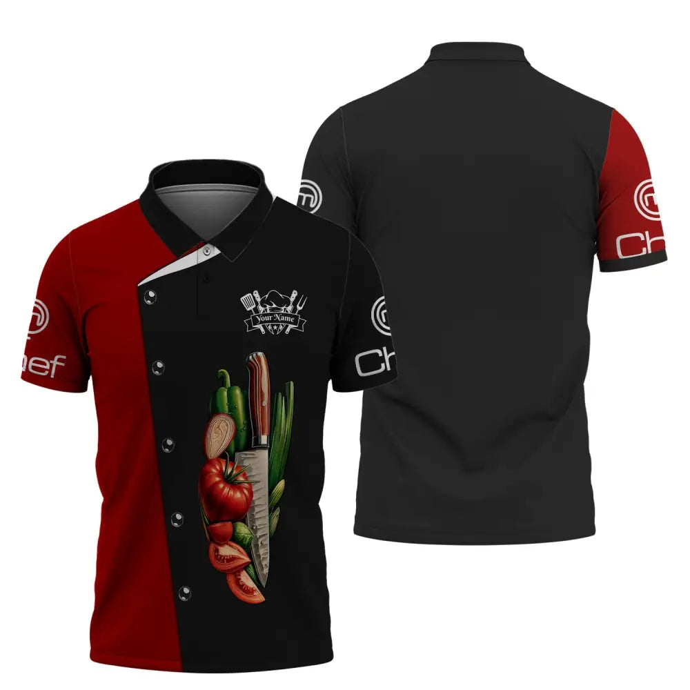 Unisex Shirt Custom Name Chef Apparel Gift For Cooking Lovers Polo / S T-Shirt