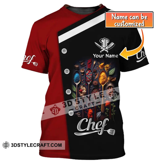 Unisex Shirt Custom Name Chef Apparel Polo Long Sleeve Cooking Love T-Shirt