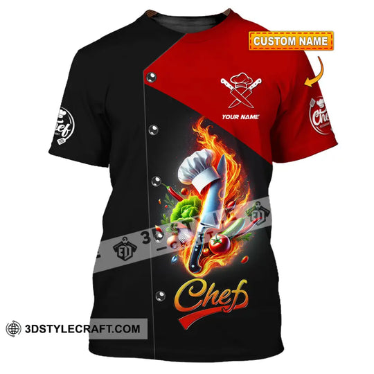 Unisex Shirt, Custom Name Chef Shirt, Chef Apparel, Chef Polo Long Sleeve, Cooking Love T-Shirt style option 1