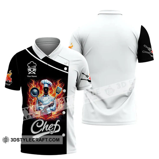 Unisex Shirt, Custom Name Chef Shirt, Chef Apparel, Chef Polo Long Sleeve, Cooking Love T-Shirt style option 4