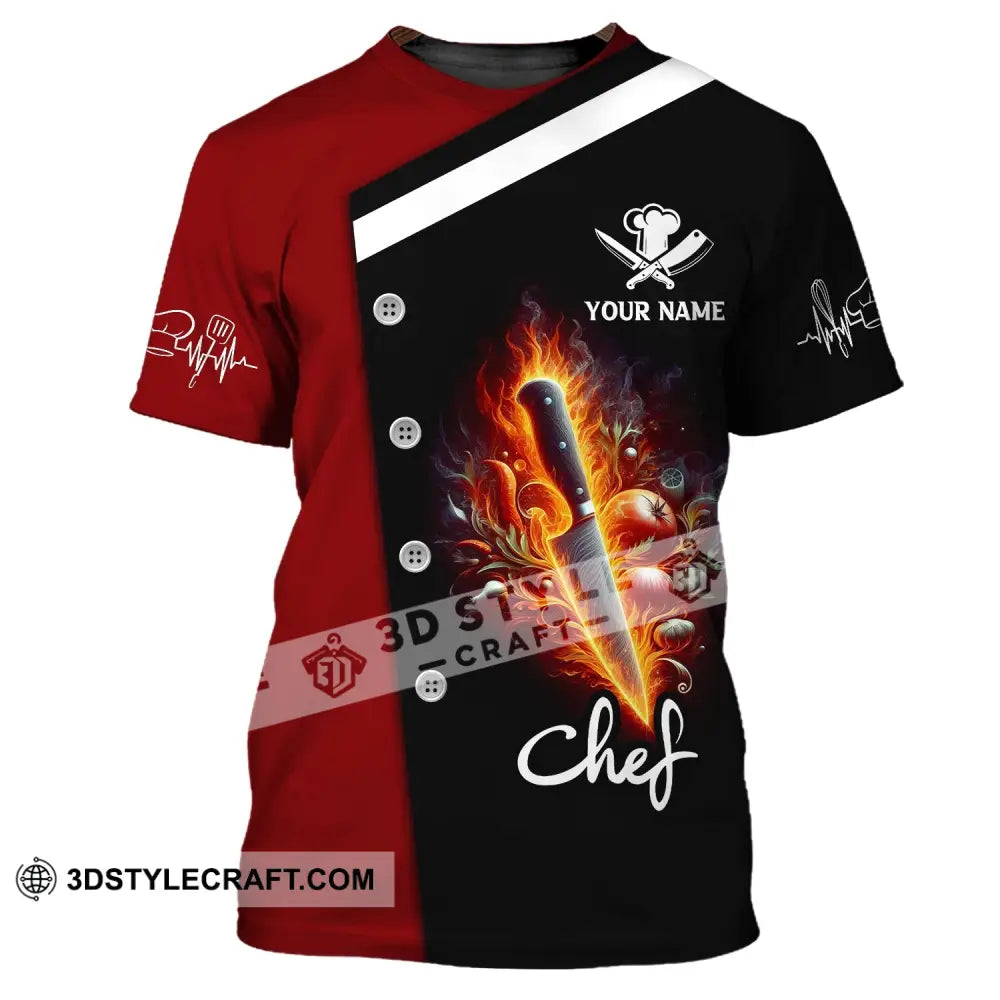 Unisex Shirt Custom Name Chef Apparel Polo Long Sleeve Cooking Love T-Shirt / S