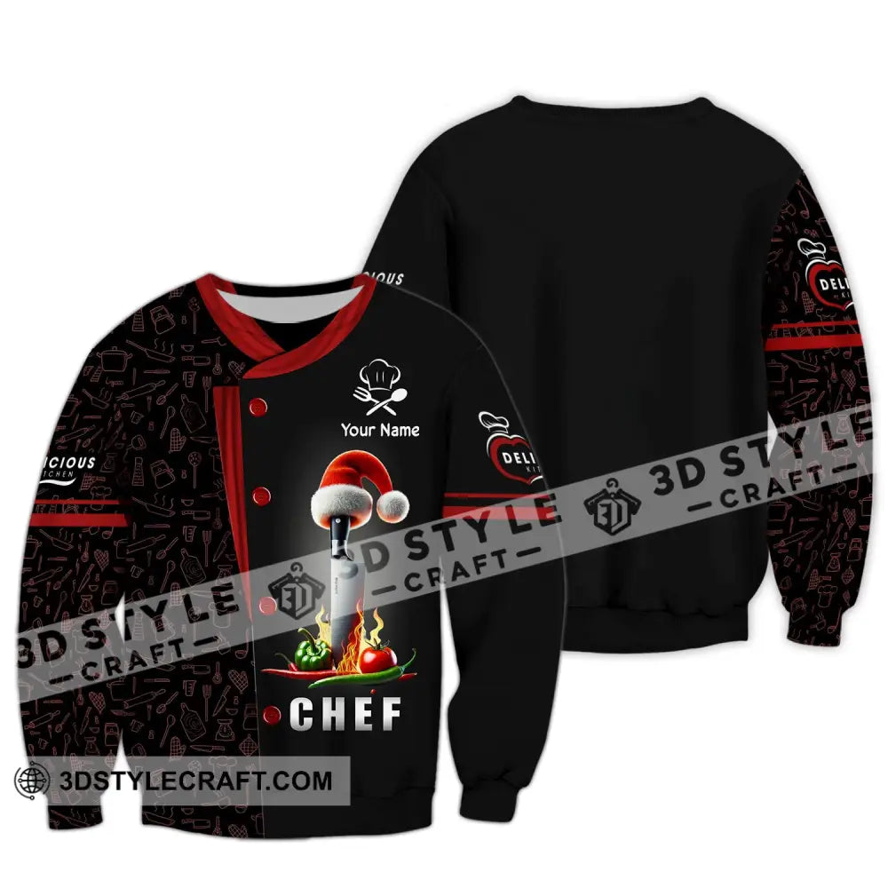 Unisex Shirt Custom Name Chef Apparel Polo Long Sleeve Cooking Love T-Shirt / S T-Shirt