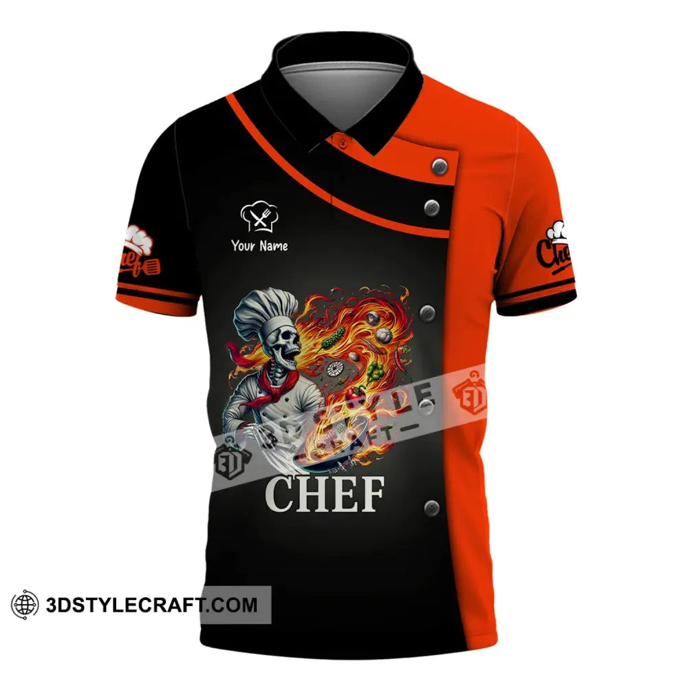 Unisex Shirt Custom Name Chef Apparel Polo Long Sleeve Cooking Love T-Shirt / S T-Shirt