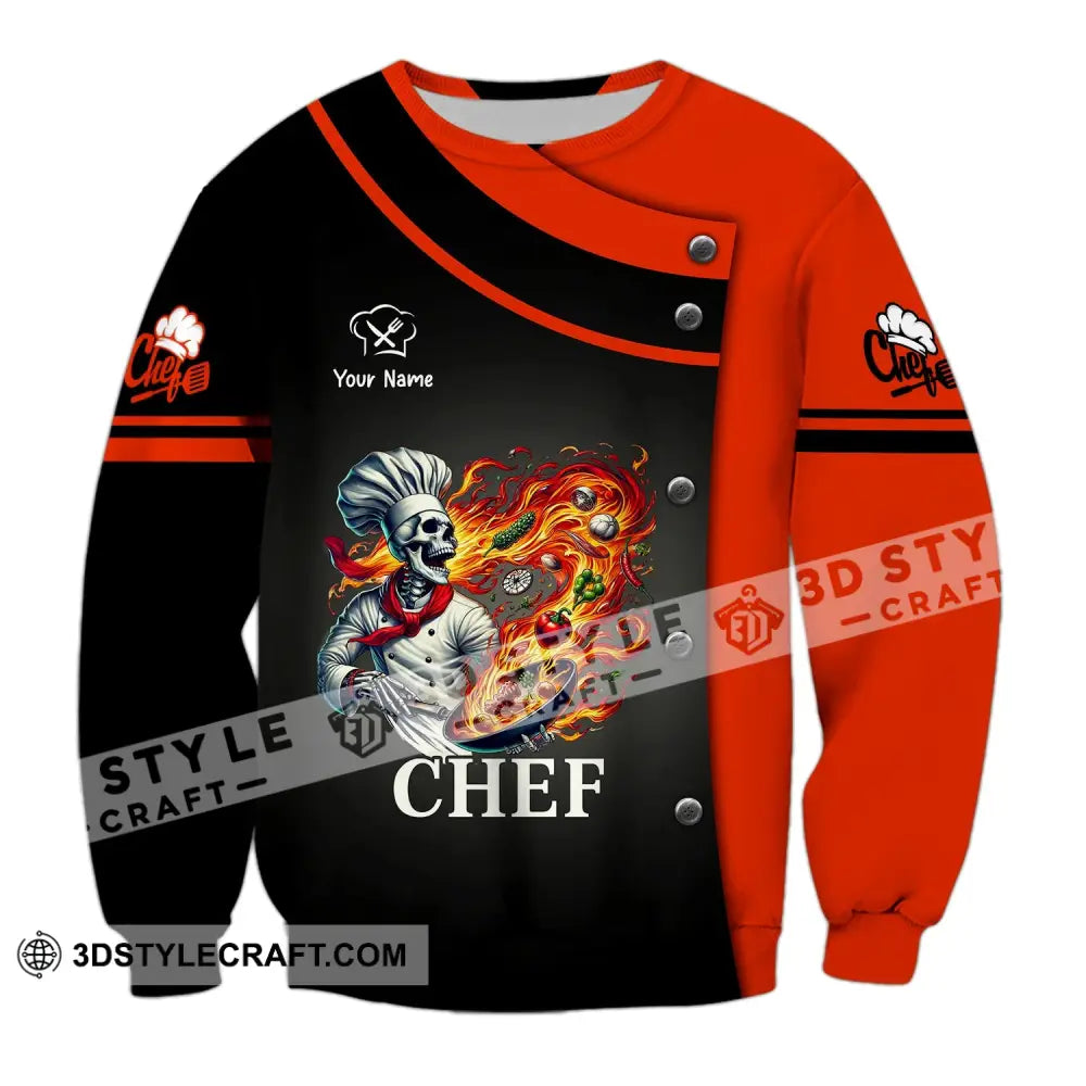 Unisex Shirt Custom Name Chef Apparel Polo Long Sleeve Cooking Love T-Shirt / S T-Shirt