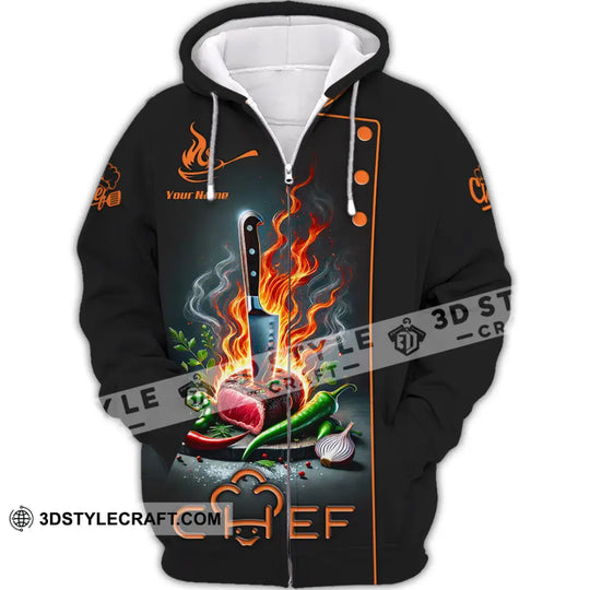 Unisex Shirt, Custom Name Chef Shirt, Chef Apparel, Chef Polo Long Sleeve, Cooking Love T-Shirt style option 3