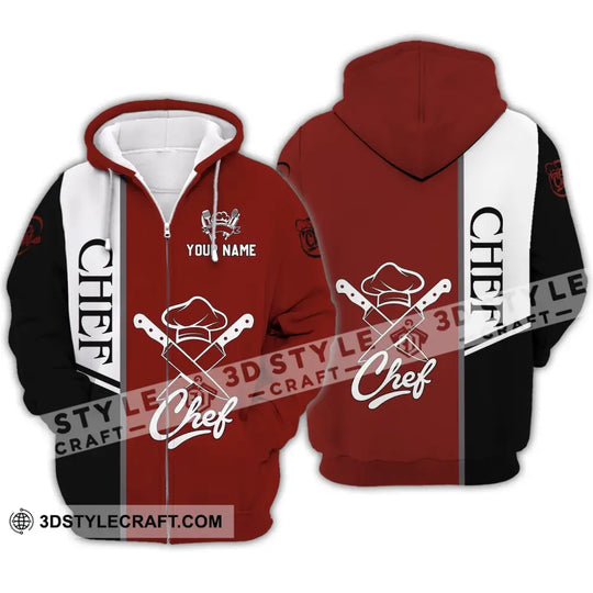 Unisex Shirt - Custom Name Shirt - Chef Black White And Red style option 4
