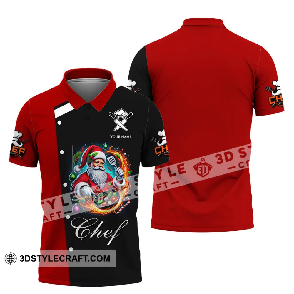 Unisex Shirt Custom Name Chef Christmas Polo Long Sleeve Cooking Love T-Shirt / S T-Shirt