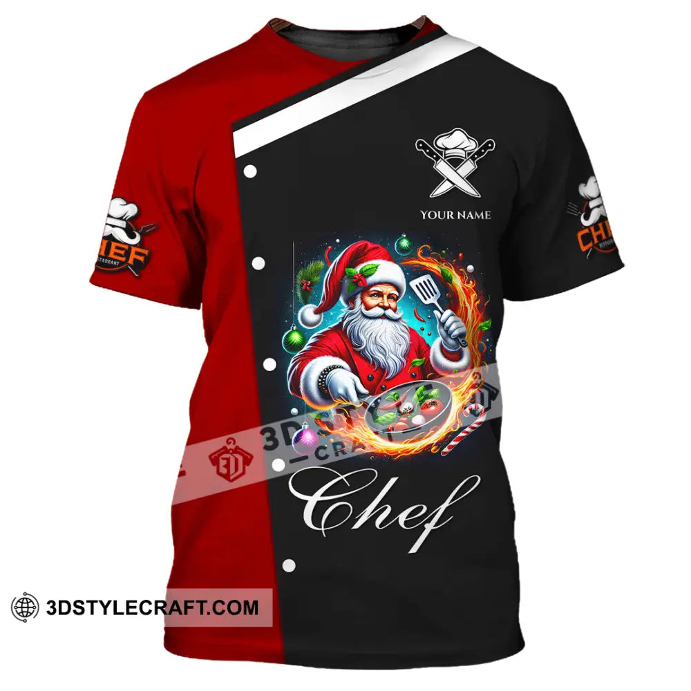 Unisex Shirt Custom Name Chef Christmas Polo Long Sleeve Cooking Love T-Shirt / S T-Shirt