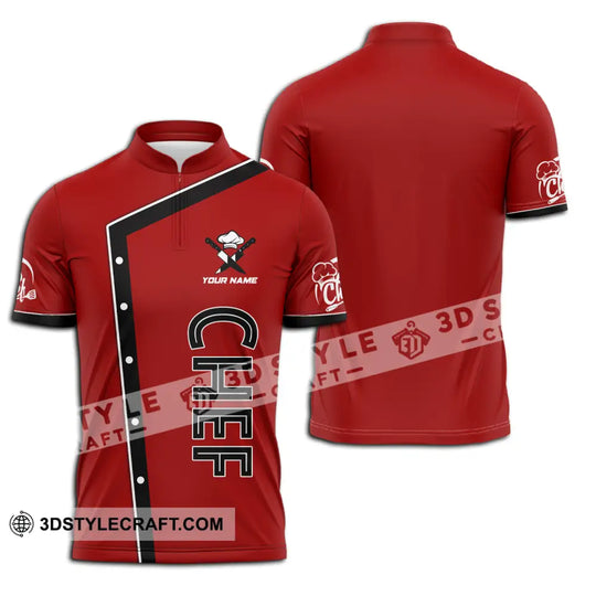 Unisex Shirt - Custom Name Chef Shirt, Classic Red Chef Shirt style option 3