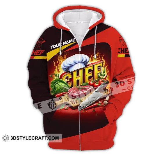 Unisex Shirt, Custom Name Chef Shirt, Cooking Lover T-Shirt style option 3