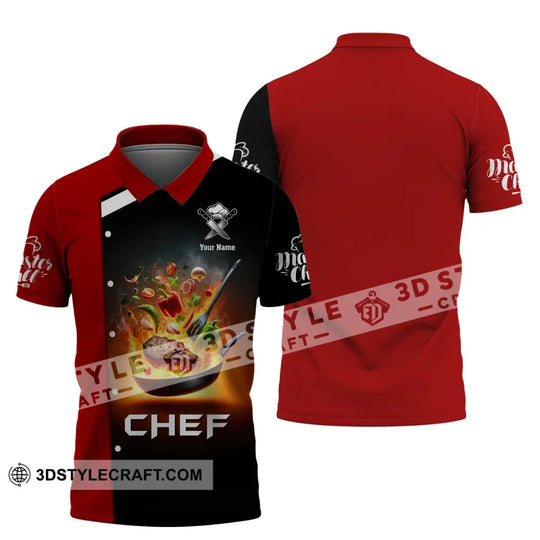 Unisex Shirt, Custom Name Chef Shirt, Cooking Chef Polo, Gift for Cooking Lovers style option 4
