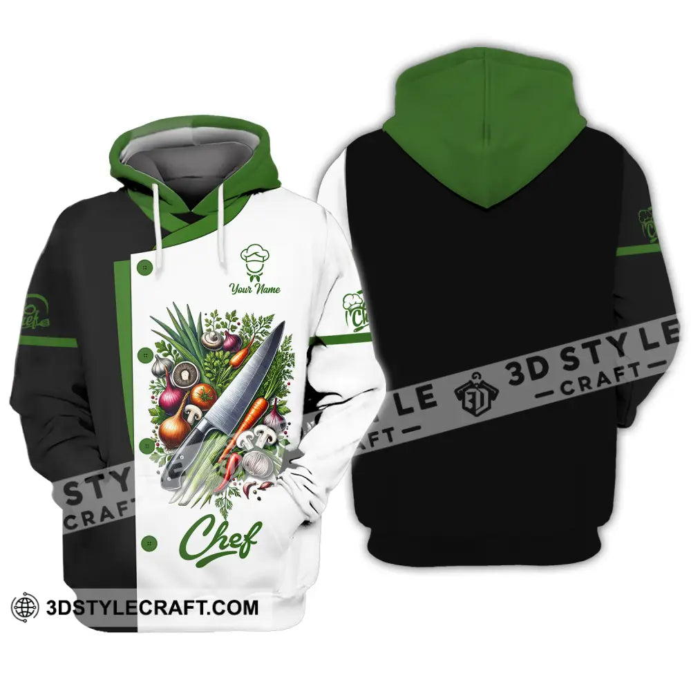 Unisex Shirt - Custom Name Chef Green Vegetables Hoodie / S T-Shirt