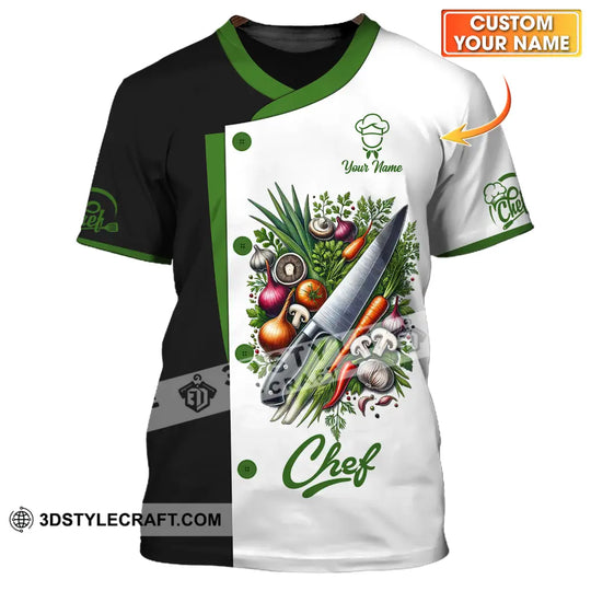 Unisex Shirt - Custom Name Chef Shirt, Green Vegetables style option 1