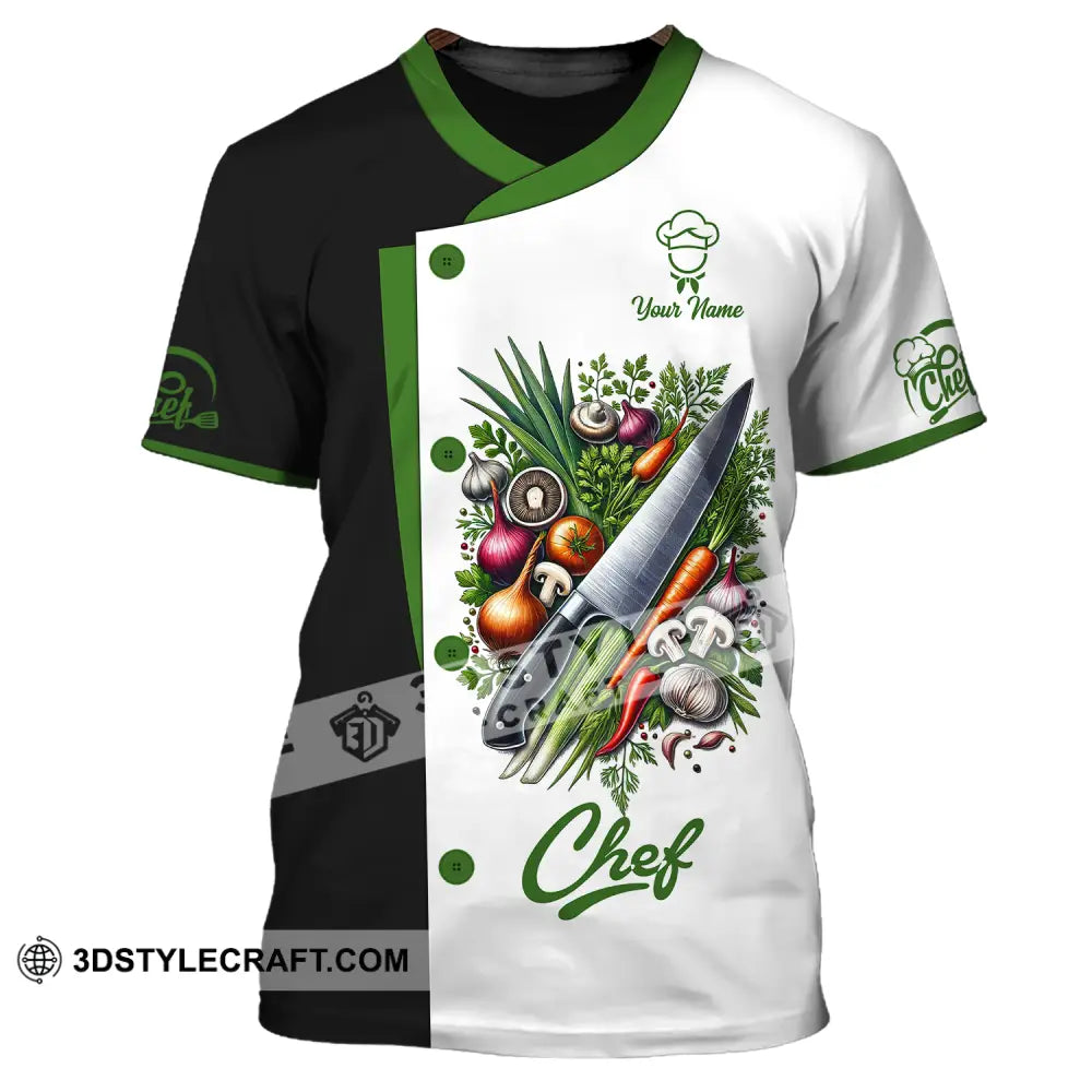 Unisex Shirt - Custom Name Chef Green Vegetables T-Shirt / S T-Shirt