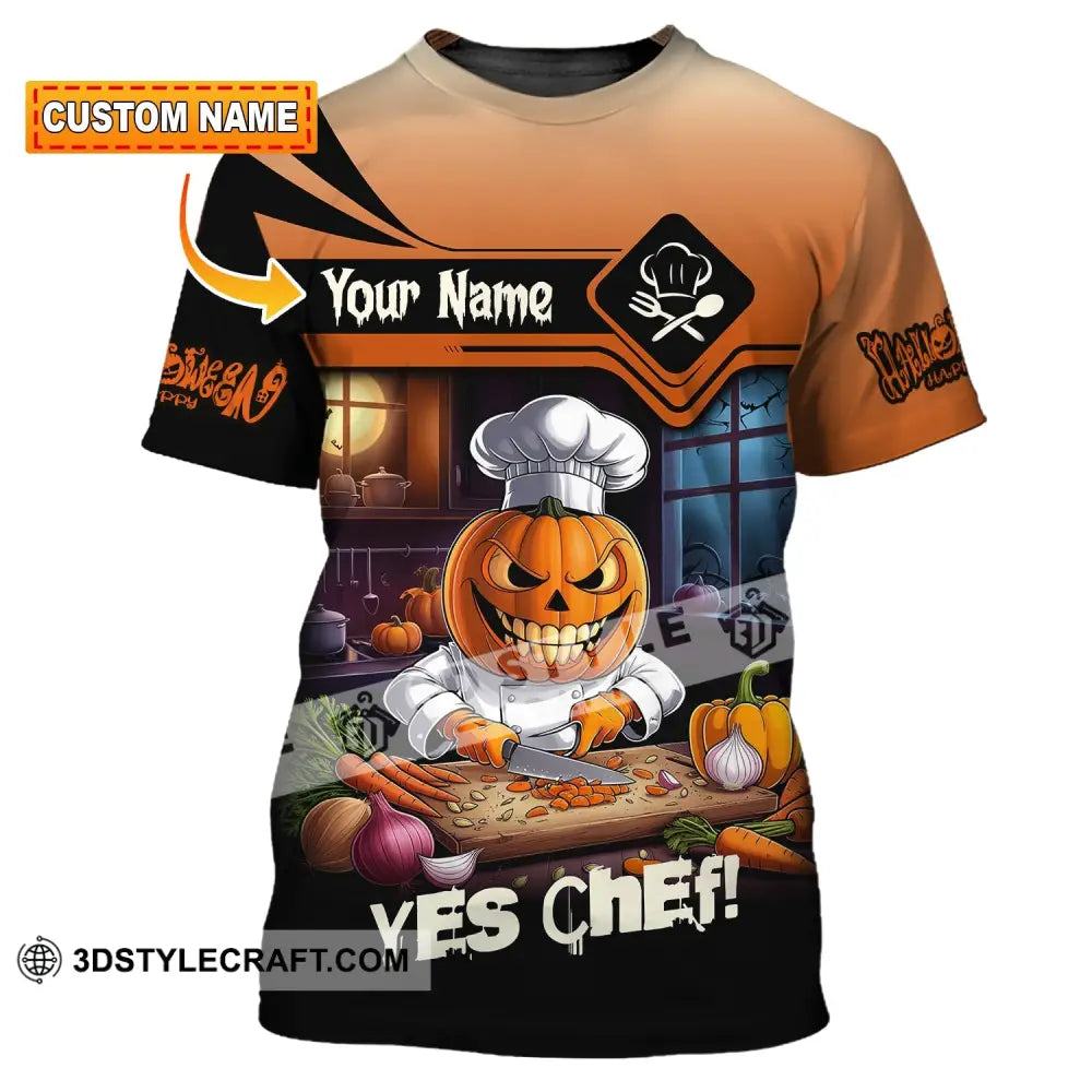 Unisex Shirt Custom Name Chef Halloween Polo Long Sleeve Cooking Love T-Shirt T-Shirt