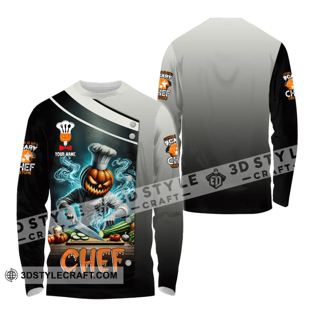 Unisex Shirt Custom Name Chef Halloween Polo Long Sleeve Cooking Love T-Shirt / S T-Shirt