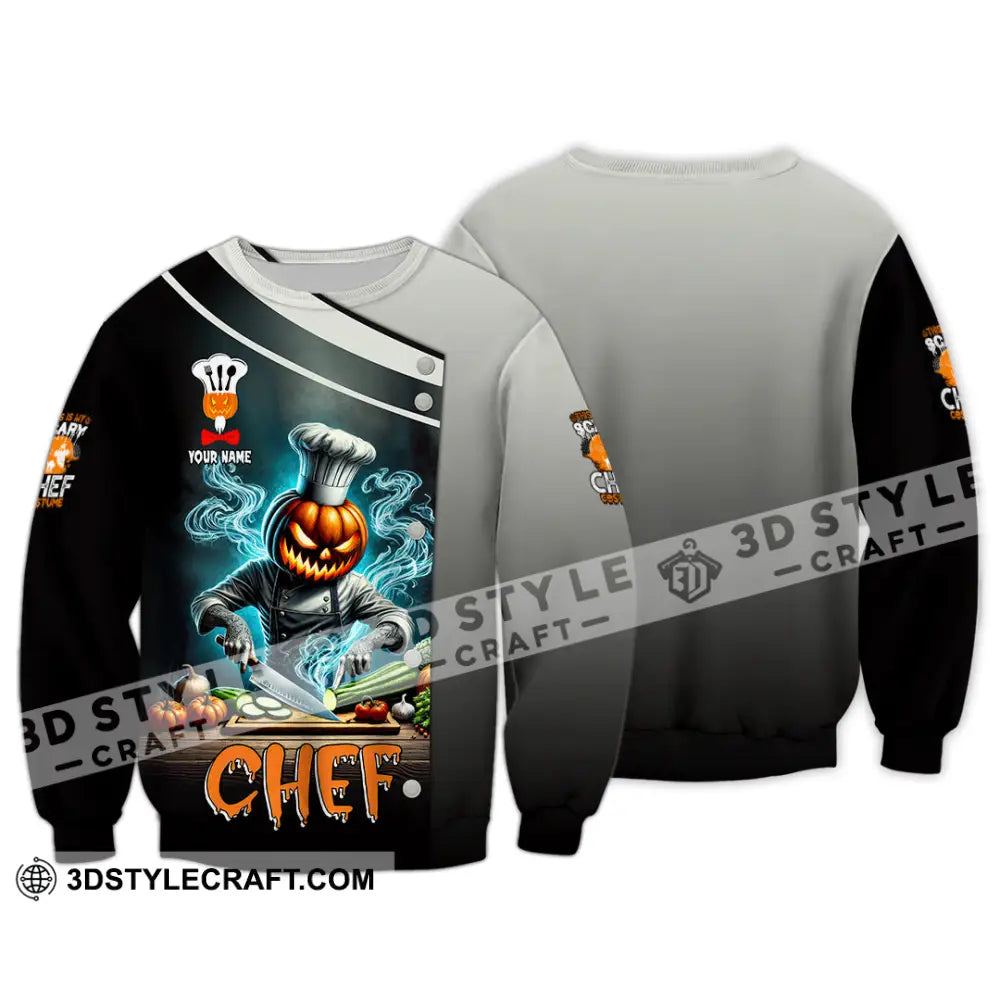 Unisex Shirt Custom Name Chef Halloween Polo Long Sleeve Cooking Love T-Shirt / S T-Shirt