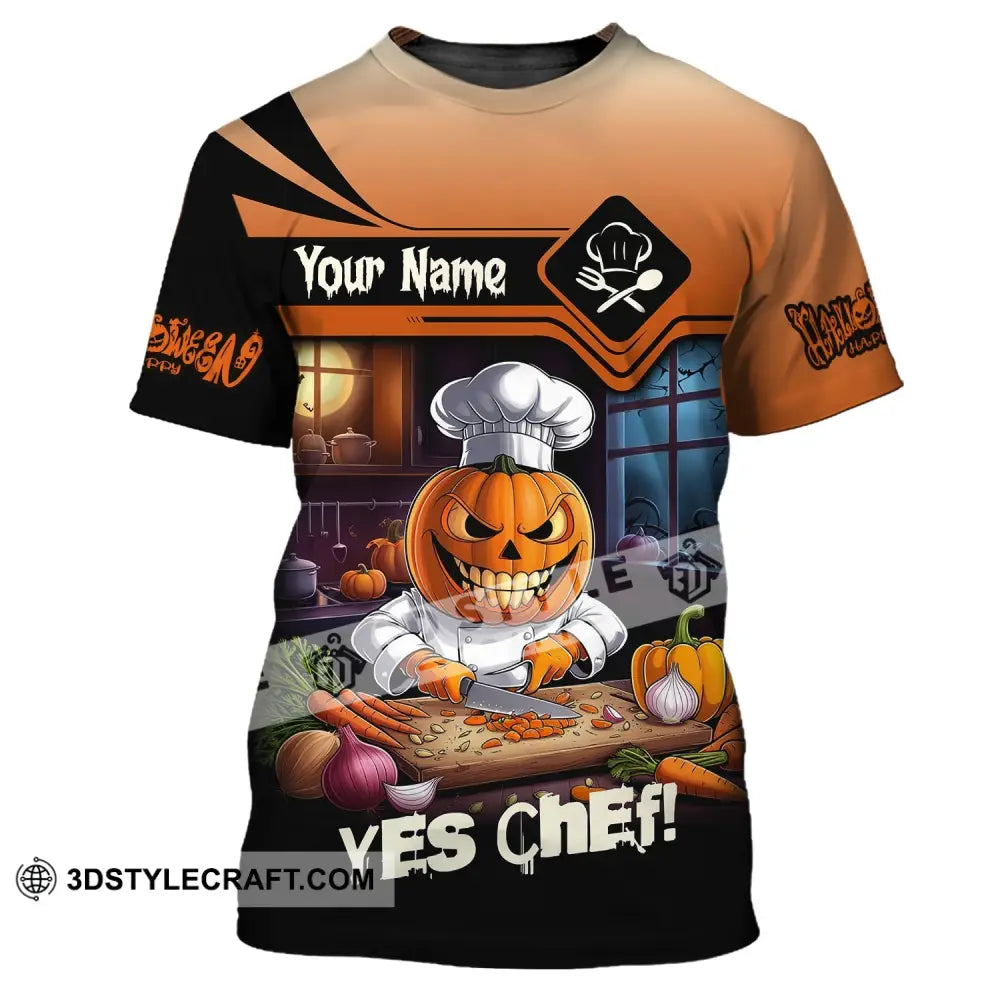 Unisex Shirt Custom Name Chef Halloween Polo Long Sleeve Cooking Love T-Shirt / S T-Shirt