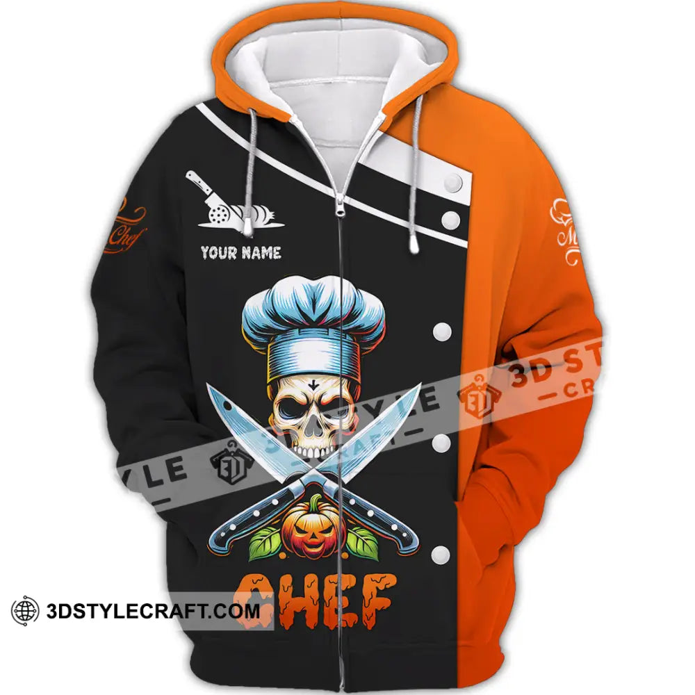 Unisex Shirt Custom Name Chef Halloween T-Shirt Gift For Zipper Hoodie / S T-Shirt