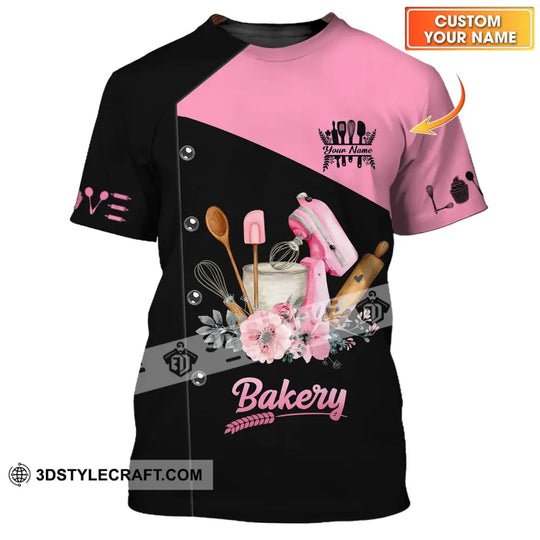 Unisex Shirt - Custom Name Shirt - Chef Making Bakery style option 1