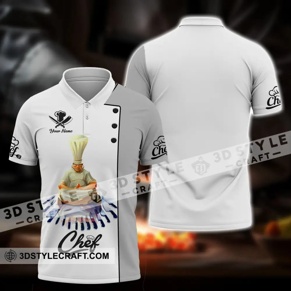 Unisex Shirt - Custom Name Chef Meditate Polo / S T-Shirt