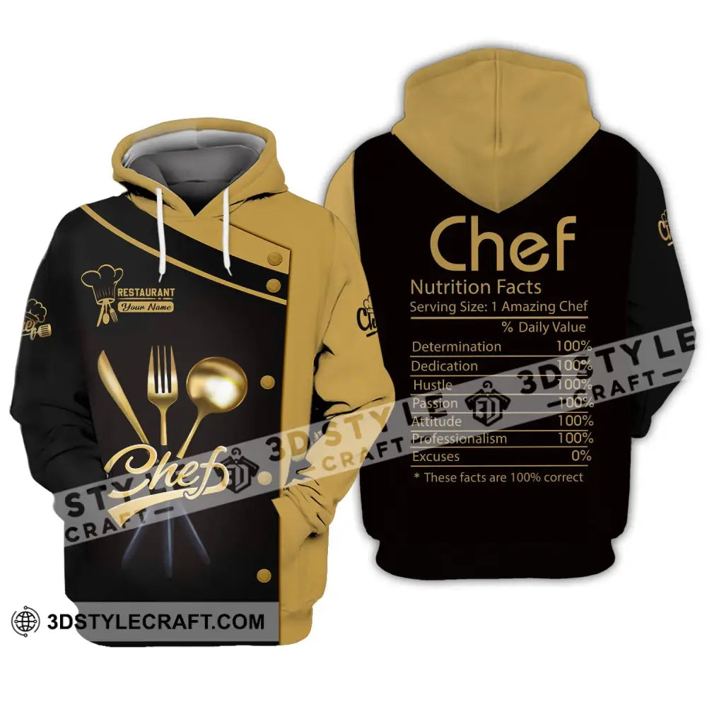 Unisex Shirt - Custom Name Chef Nutrition Facts % Daily Value Hoodie / S T-Shirt