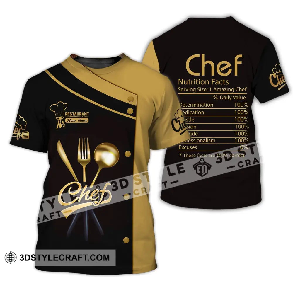 Unisex Shirt - Custom Name Chef Nutrition Facts % Daily Value T-Shirt / S T-Shirt