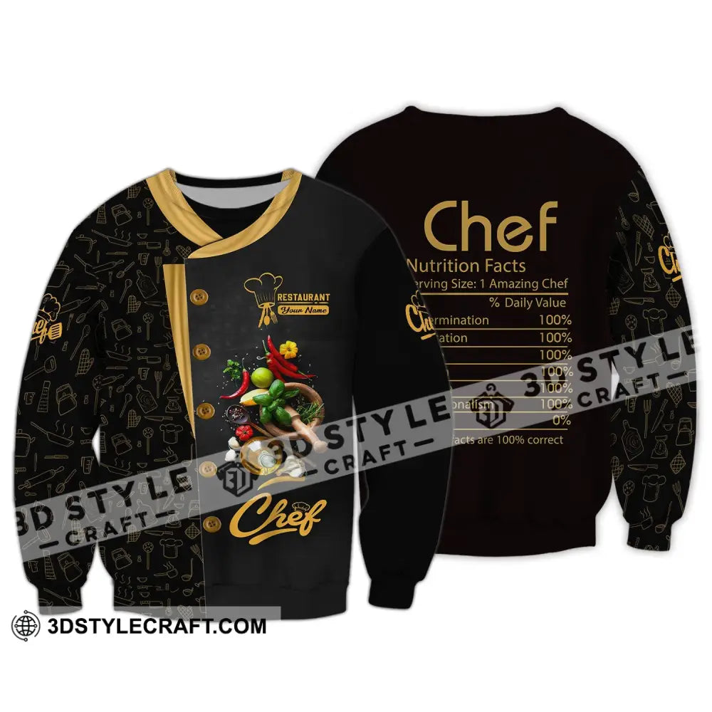 Unisex Shirt - Custom Name Chef Nutrition Facts These Are Correct Long Sleeve / S T-Shirt