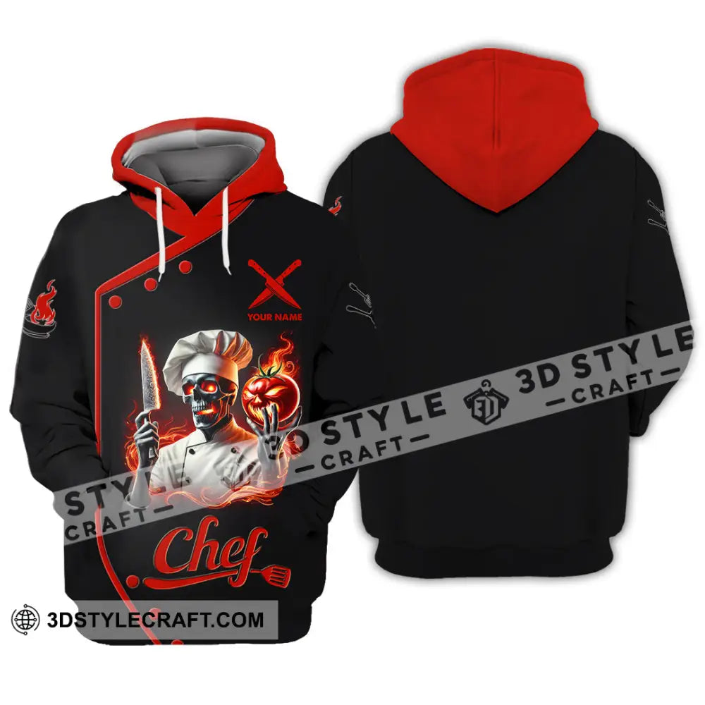 Unisex Shirt Custom Name Chef Polo Long Sleeve Hoodie / S T-Shirt