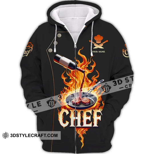 Unisex Shirt, Custom Name Chef Shirt, Chef Polo Long Sleeve Shirt style option 3