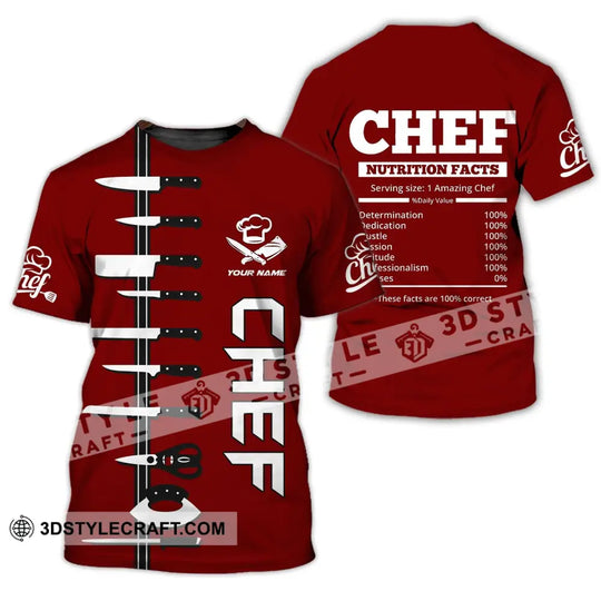 Unisex Shirt - Custom Name Chef Red Shirt style option 2