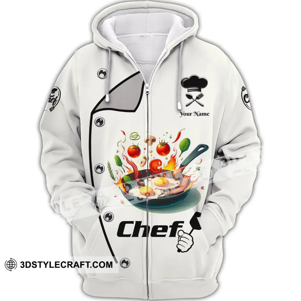 Unisex Shirt Custom Name Chef T-Shirt Hoodie Gift For Cooking Lovers Zipper / S T-Shirt